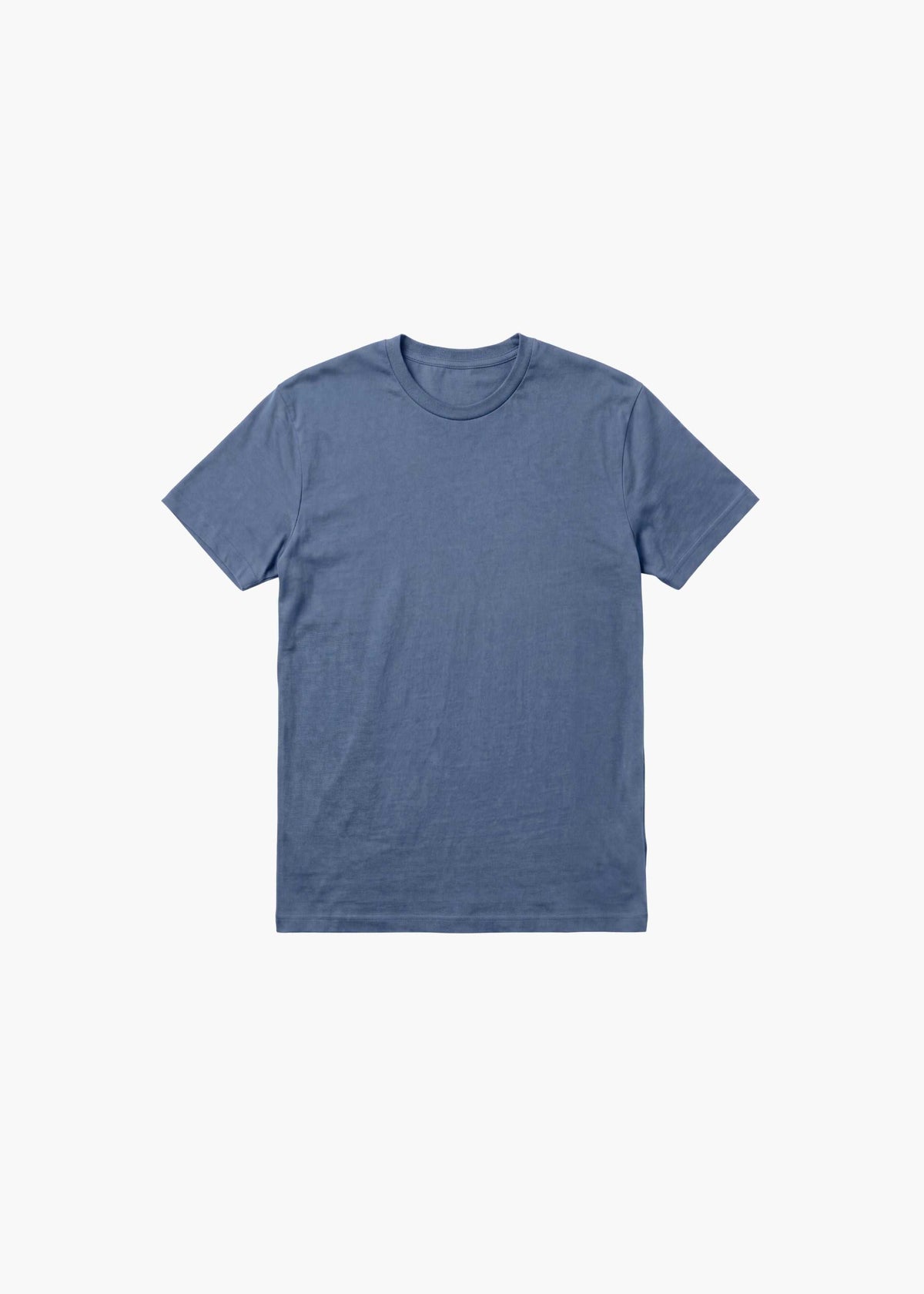 Big and Tall Blue Long Tee in solid blue cotton-blend fabric, with a crew neckline and short sleeves.