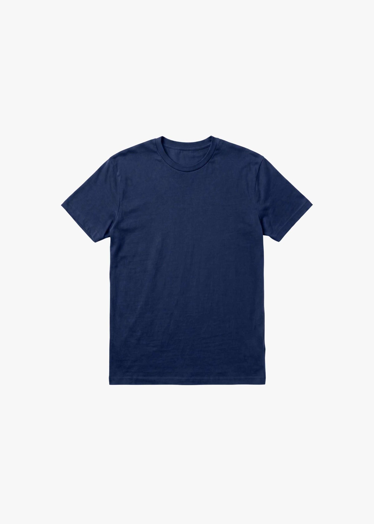 Big and Tall Navy Long Tee in solid navy blue, with a crew neck, short sleeves, and a long straight hem.